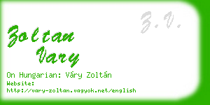 zoltan vary business card