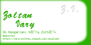 zoltan vary business card